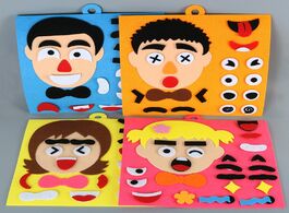 Foto van Speelgoed diy emotion facial expression change non woven stickers puzzle kids educational toys