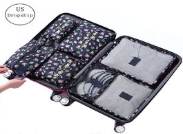 Foto van Tassen 7pcs set luggage travel bag suitcase clothes storage cosmetics packing cube organizer baggage