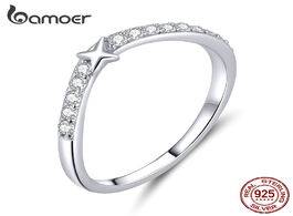 Foto van Sieraden bamoer authentic 925 sterling silver transparent cz little star finger rings for women wedd