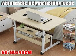 Foto van Meubels foldable computer table height adjustable portable laptop desk 80x40cm rotate bedside can be