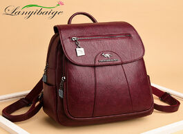 Foto van Tassen 5 color women soft leather backpacks vintage female shoulder bags sac a dos casual travel lad
