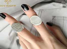 Foto van Sieraden xiyanike minimalist 925 sterling silver smooth round letter width rings new fashion handmad
