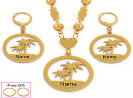 Foto van Sieraden anniyo kwajalein customize name jewelry sets beads necklaces earrings personalized letters 