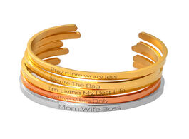 Foto van Sieraden anniyo personalized name cuff bracelets bangles women girl rose gold color jewelry customiz