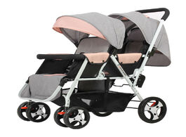 Foto van Baby peuter benodigdheden 2020 newest twin strollers lightweight folding front rear reclining trolle