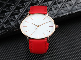 Foto van Horloge simple men s leather band minimalist thin watch aishy quartz wristwatches for women and pink