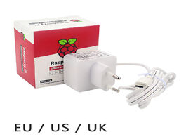 Foto van Computer original raspberry pi 4 official usb c power supply 5.1v 3a white charger adapter for model