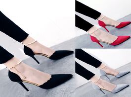Foto van Schoenen 2019 autumn new korean elegant string bead high heels black sexy thin single shoes temperam