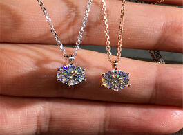Foto van Sieraden 18k rose gold 2ct lab diamond pendant real 925 sterling silver party wedding pendants chain