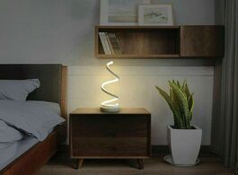 Foto van Lampen verlichting led spiral table lamp modern curved desk bedside dimmable warm white light for li