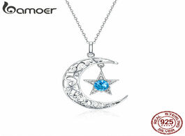 Foto van Sieraden bamoer romantic 925 sterling silver sparkling moon and star necklaces pendants for women fa