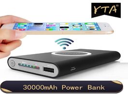 Foto van Telefoon accessoires qi wireless charger 30000mah power bank for iphone x 8 plus samsung note fast p