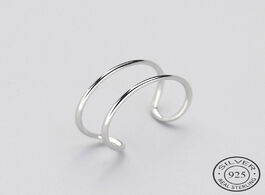 Foto van Sieraden minimalist geometric double line adjustable ring genuine 925 sterling silver trendy fine je