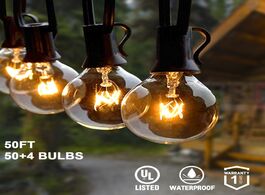 Foto van Lampen verlichting 25ft 30ft 50ft g40 string lights with globe clear bulbs spare waterproof ip44 pat