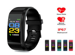 Foto van Horloge smart bracelet 115 plus blood pressure fitness tracker watches men heart rate monitor waterp