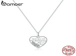 Foto van Sieraden bamoer sterling silver 925 love letter plated platinum pendant necklace for women chain nec
