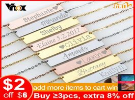 Foto van Sieraden vnox free engraving personalized bar necklaces for women stainless steel horizontal id girl