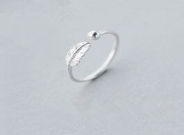 Foto van Sieraden luxury vintage punk 925 sterling silver simple feather rings for women wedding statement fi