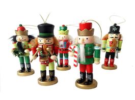 Foto van Huis inrichting 5pcs 12cm wooden nutcracker doll soldier miniature figurines vintage handcraft puppe