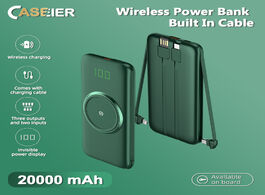 Foto van Telefoon accessoires caseier 20000mah wireless charger power bank for xiaomi iphone portable externa