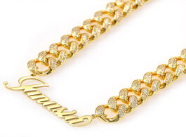 Foto van Sieraden customized fashion hip hop name necklace elegant personalized letter number rose gold silve