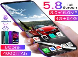 Foto van Telefoon accessoires rino3 pro 5.8 inch screen android phone purple water drop smartphone solid colo