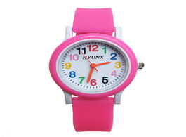 Foto van Horloge 2019 new arrival quartz children watch silicone band learn to time number watches kids chris