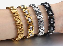 Foto van Sieraden davieslee byzantine chain bracelet for men gold black silver color stainless steel mens bra