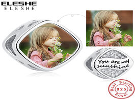 Foto van Sieraden eleshe your are my sunshine 925 sterling silver square bead with cz custom photo diy charm 