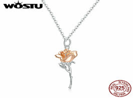 Foto van Sieraden wostu 2020 new 925 sterling silver rose gold flowerr necklace long chain for women wedding 