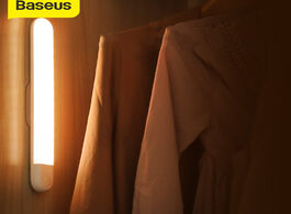 Foto van Lampen verlichting baseus led cabinet lamp pir motion sensor light usb wardrobe warm night magnet wa