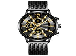 Foto van Horloge fashion color bright glass watch men top luxury brand date s stainless steel business clock 