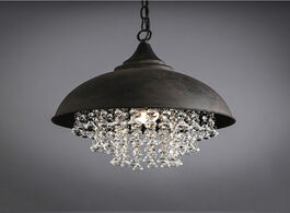 Foto van Lampen verlichting industrial black vintage pendant lamp iron crystal chandelier lighting ceiling fi