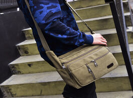 Foto van Tassen canvas bag men s casual multifunctional shoulder multi compartment large capacity messenger