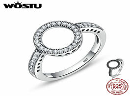 Foto van Sieraden wostu 2019 hot sale real 925 sterling silver lucky circle finger rings for women fashion je