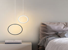 Foto van Lampen verlichting round circle led pendant lights for modern dining room bedroom bedside light hang