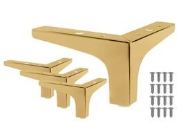 Foto van Meubels 4pcs 4 inch furniture legs modern style sofa metal rose gold triple cornered feet for table 