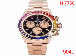 Foto van Horloge 904l luxury rose gold tona day mechanical watch 1:1 men diamonds bezel sapphire glass chrono