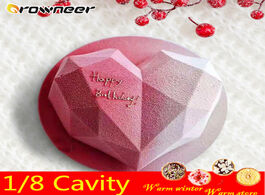 Foto van Huis inrichting 1 8 cavity 3d diamond love heart shape mold silicone chocolate cookie muffin baking 