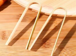 Foto van Huis inrichting 10pcs 8cm bamboo food clip multi function anti scald bread tongs cake snack tweezer 