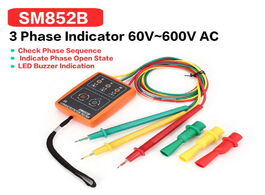 Foto van Gereedschap sm852b 3 phase rotation tester digital indicator detector led buzzer sequence meter volt