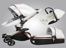 Foto van Baby peuter benodigdheden luxury stroller 3 in 1 aulon pu leather can sit and lie four seasons winte