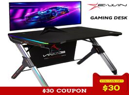 Foto van Meubels gaming desk study office computer table pc rgb wireless charger multi function local delieve