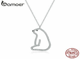 Foto van Sieraden bamoer cute polar bear short necklace for women 925 sterling plated platinum collar luxury 