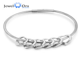 Foto van Sieraden personalized engraved 2 6 names heart bracelets for women customized stainless steel bangle