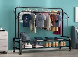 Foto van Meubels removeble clothes rack hanger floor indoor coat simple rail bedroom storage furniture clothi