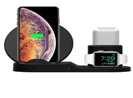 Foto van Telefoon accessoires 3 in 1 10w qi wireless charger dock stand fast charging for iphone 11 pro xr xs