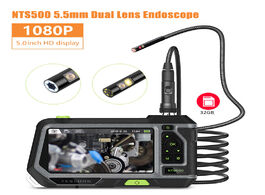 Foto van Gereedschap nts500 hd 5.0 screen 5.5mm dual lens inspection camera video endoscope 1080p pipeline bo