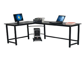 Foto van Meubels l shaped desktop computer desk study table office easy to assemble can be used in home and b