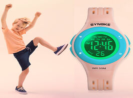 Foto van Horloge synoke sport kids watches colorful dial design watch waterproof 50m pu band digital wristwat